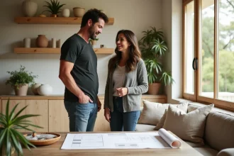 Chip et Joanna Gaines dans un salon lumineux et chaleureux
