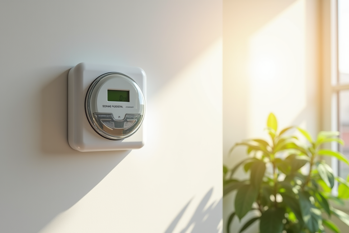 Compteur d energie solaire moderne dans une maison lumineuse